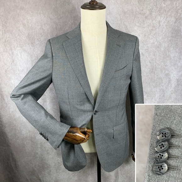 Suitsupply La Spalla Blazer Men 38R Gray Vitale Barberis Wool Stretch Sport Coat